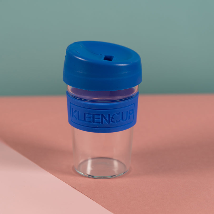 Kleencup Glass - Blue Reusable Coffee Cup