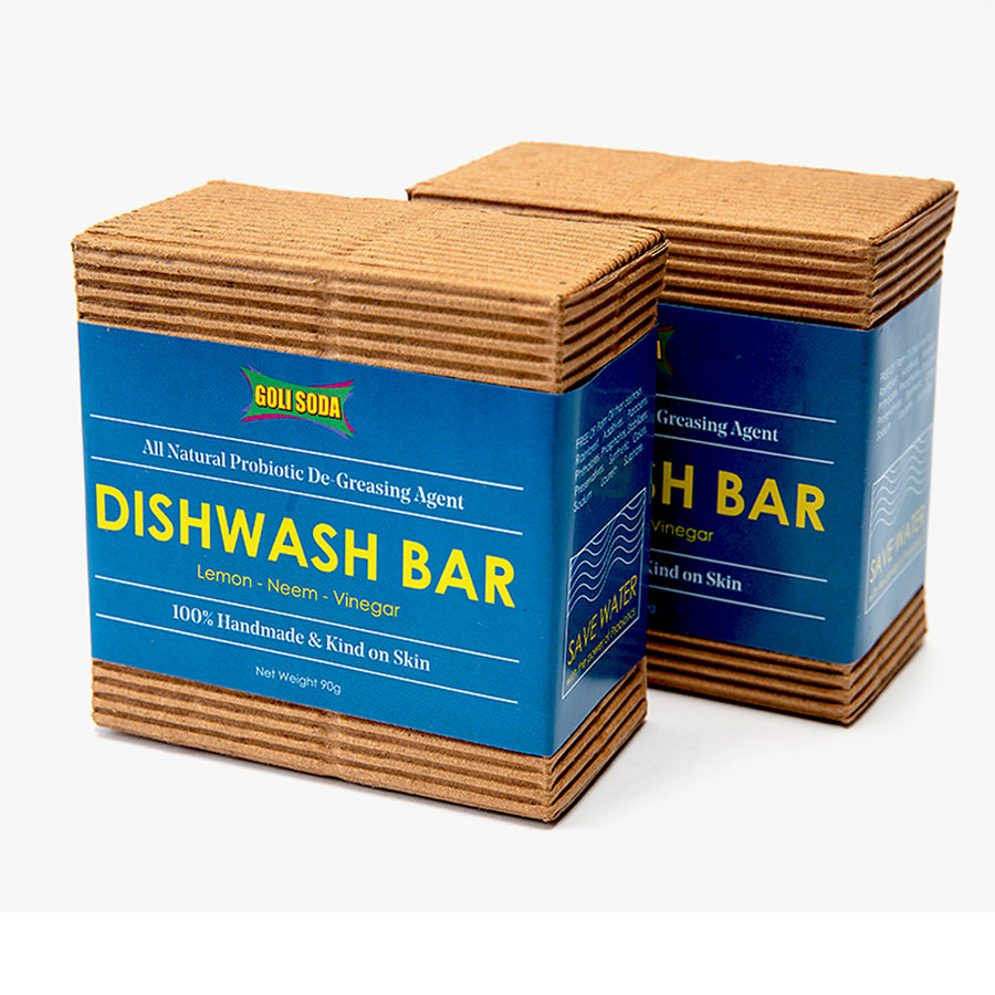 Golisoda Probiotic De-Greasing Agent Dishwash Bar- 90g (pack of 2)