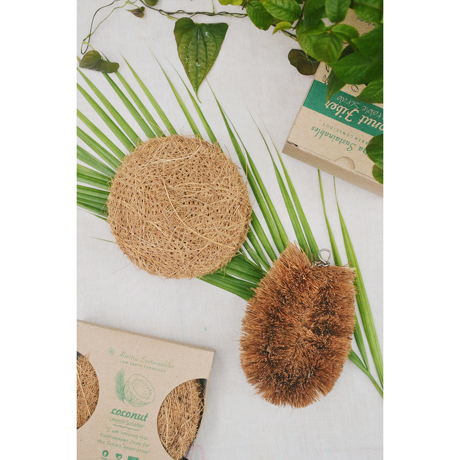 Almitra Coconut Fiber- Coir Scrub & Vegetable Cleaner
