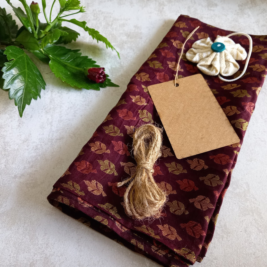 Praacheen Vidhaan - Furoshiki Cloth Wrap (Medium)+ Upcycled Fabric Flower