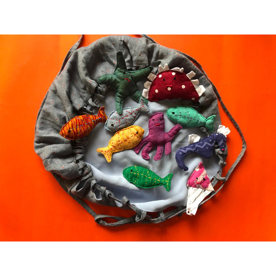 Oh Scrap Madras - upcycled ocean animal game for kids