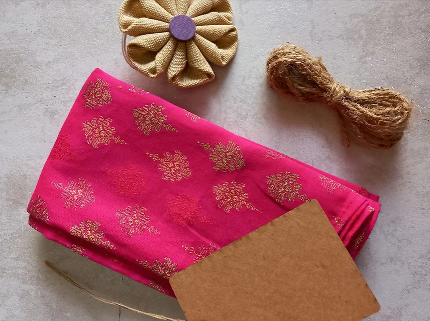 Praacheen Vidhaan - Furoshiki Cloth Wrap (Small)+ Upcycled Fabric Flower